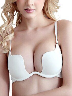 varsmiss Women's Deep Plunge Multi-Way Convertible Bra Underwire Padded Push Up